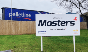 master sign in front of palletline lorry